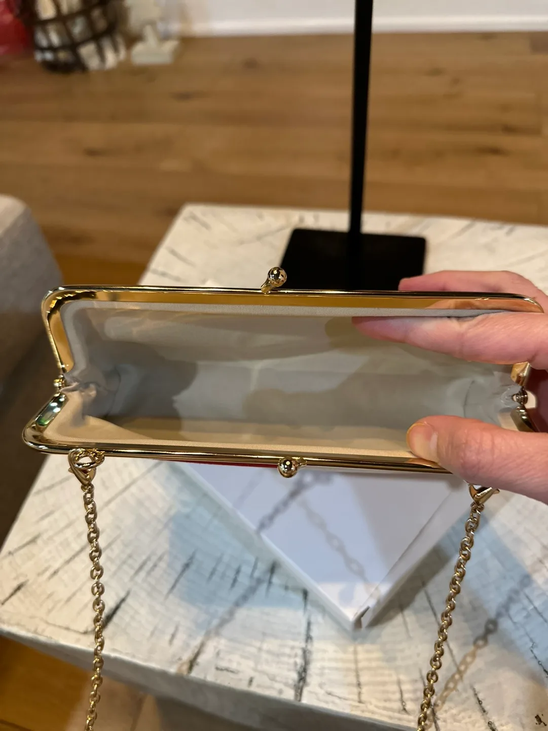 Miu Miu Beauty Bag with gold chain image indicator(2)