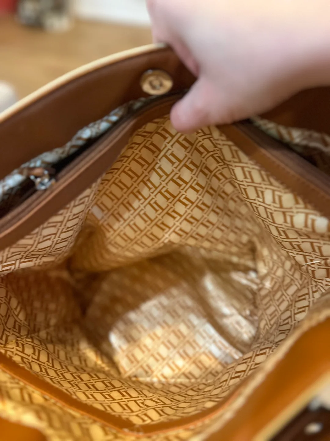 Tignanello Hobo Bag Two-toned Leather Tote Bag image indicator(5)