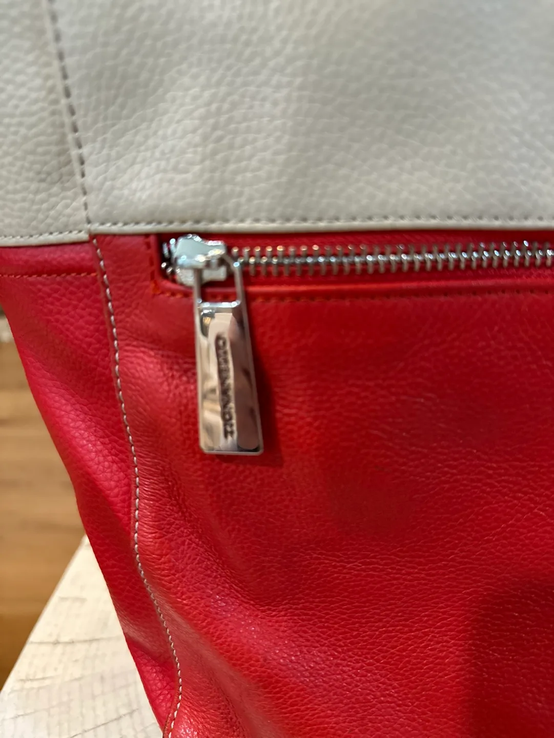 Tignanello Hobo Bag Two-toned Leather Tote Bag image indicator(2)