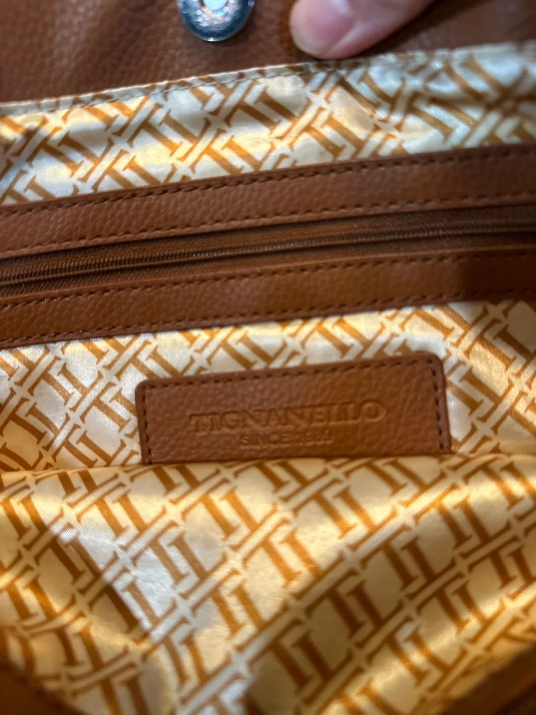 Tignanello Hobo Bag Two-toned Leather Tote Bag image indicator(7)