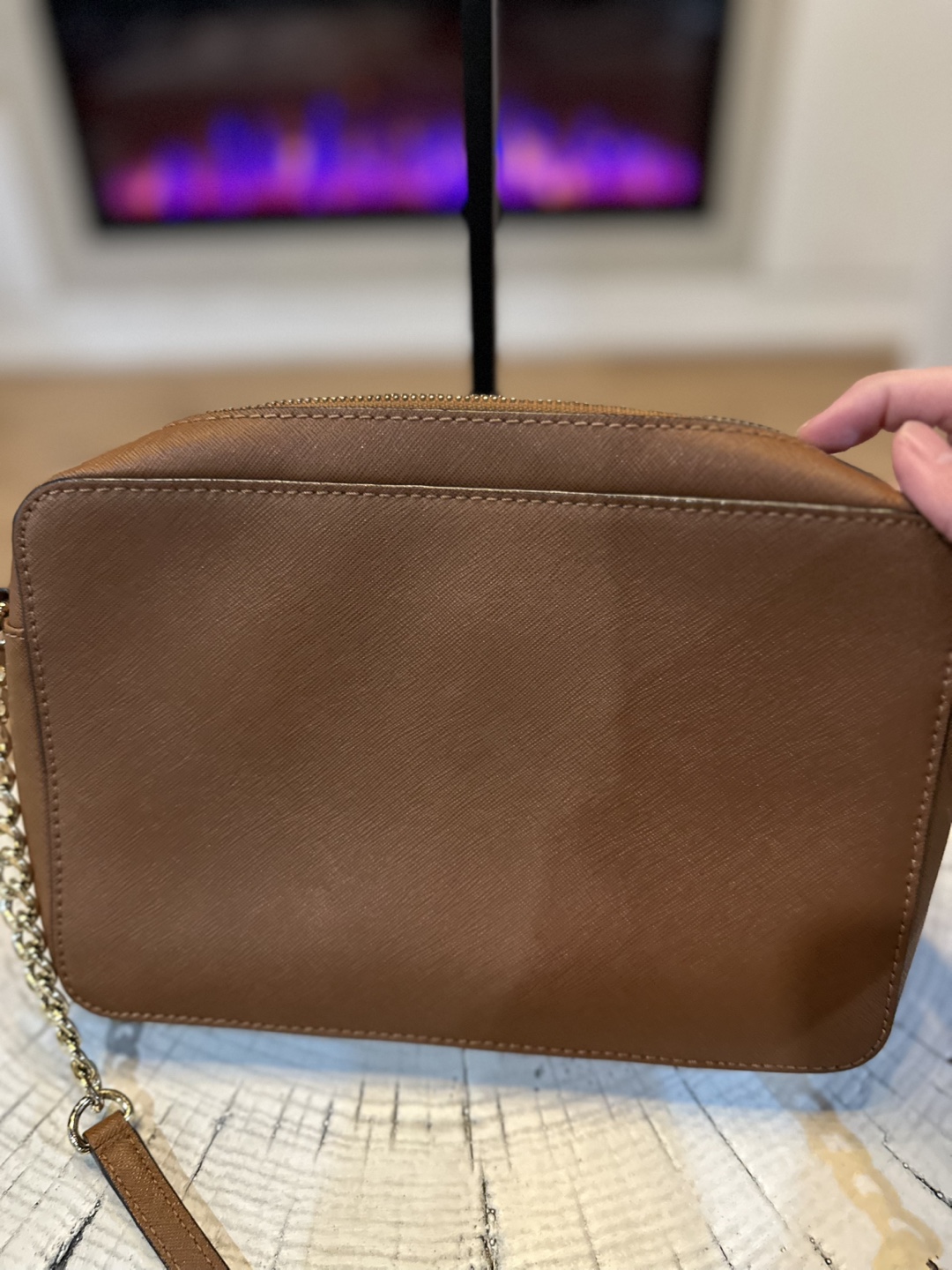 Authentic Michael Kors Brown Leather Crossbody Bag - photo 2