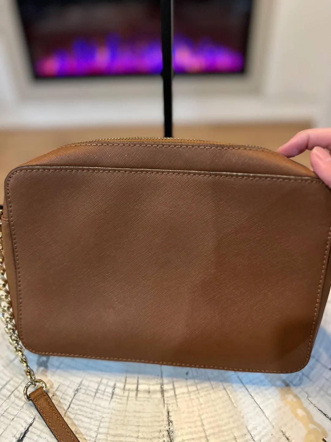 Authentic Michael Kors Brown Leather Crossbody Bag image indicator(2)