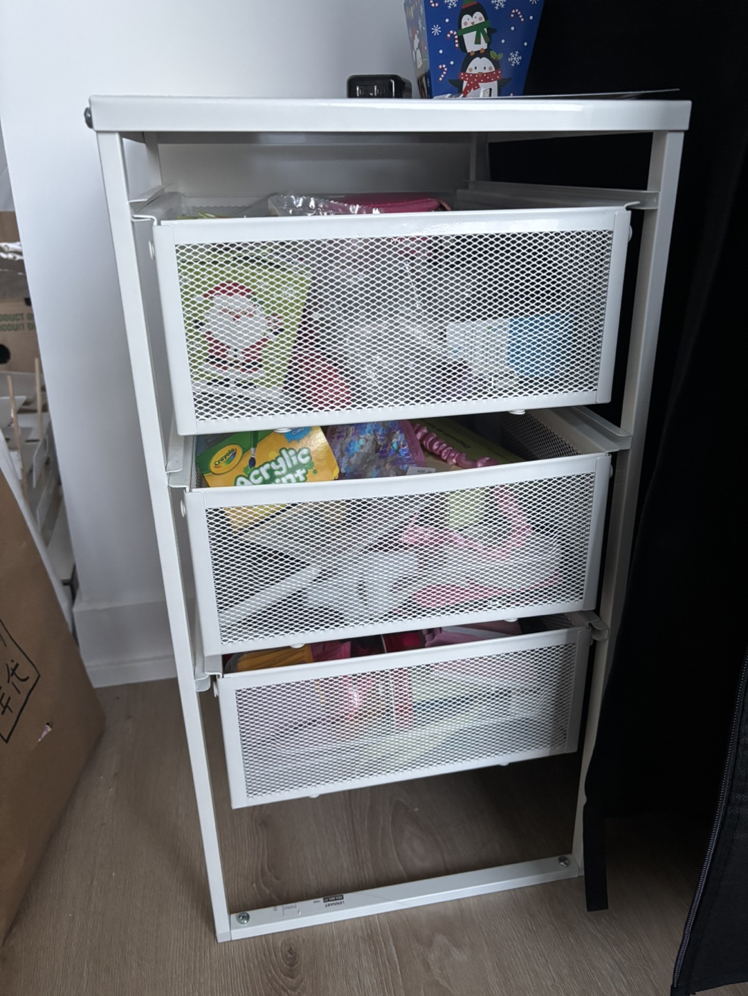 White 3-Drawer Rolling Cart Organizer