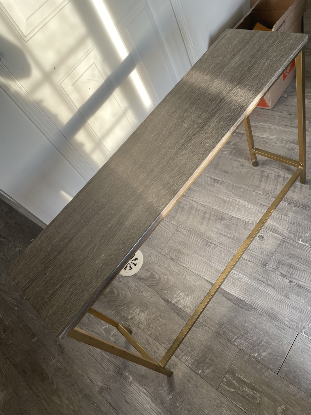 Gold Metal Frame Console Table - photo 3