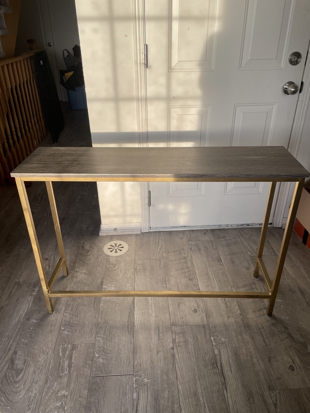 Gold Metal Frame Console Table - photo 2