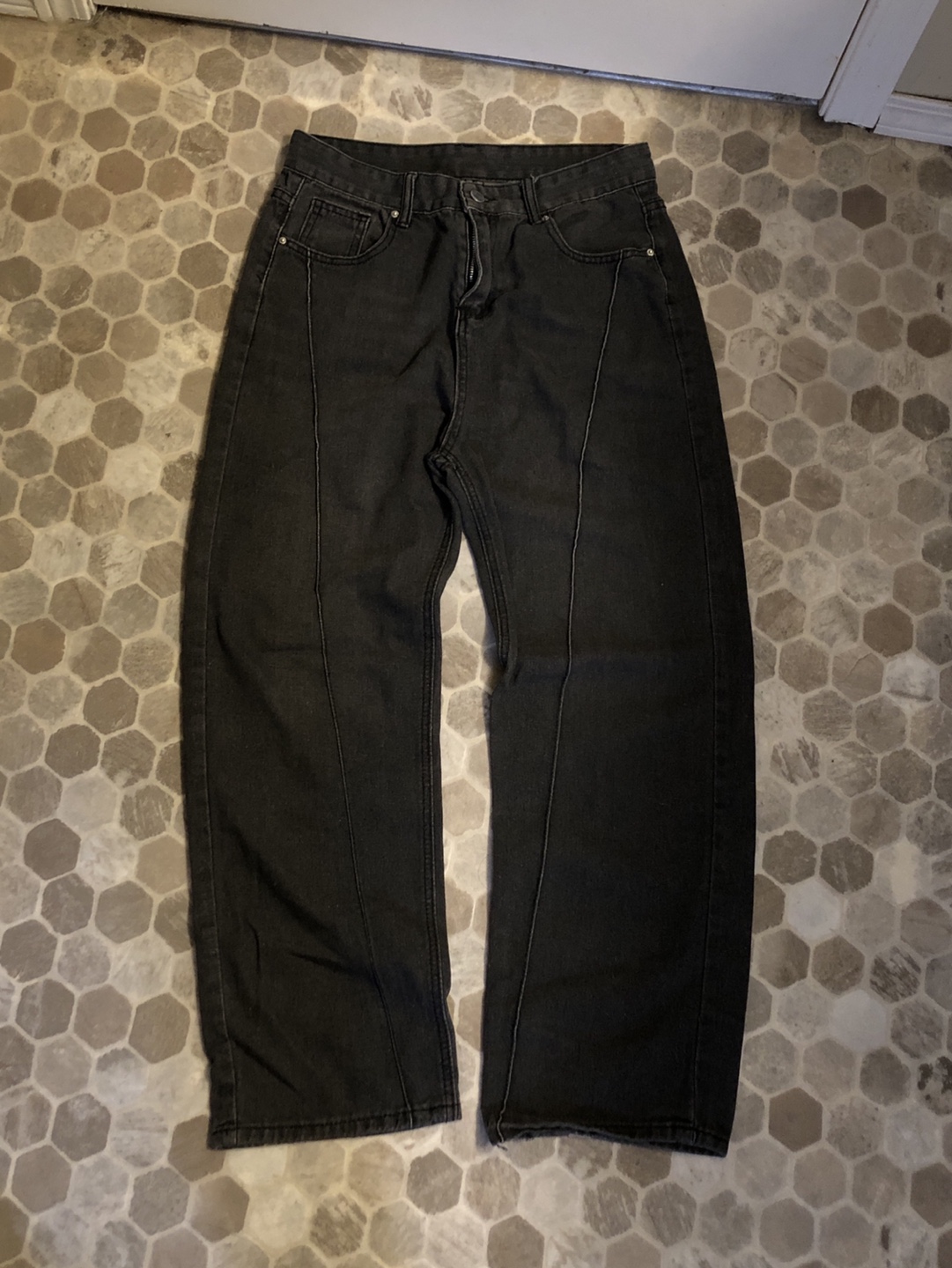 Black Panelled Jeans