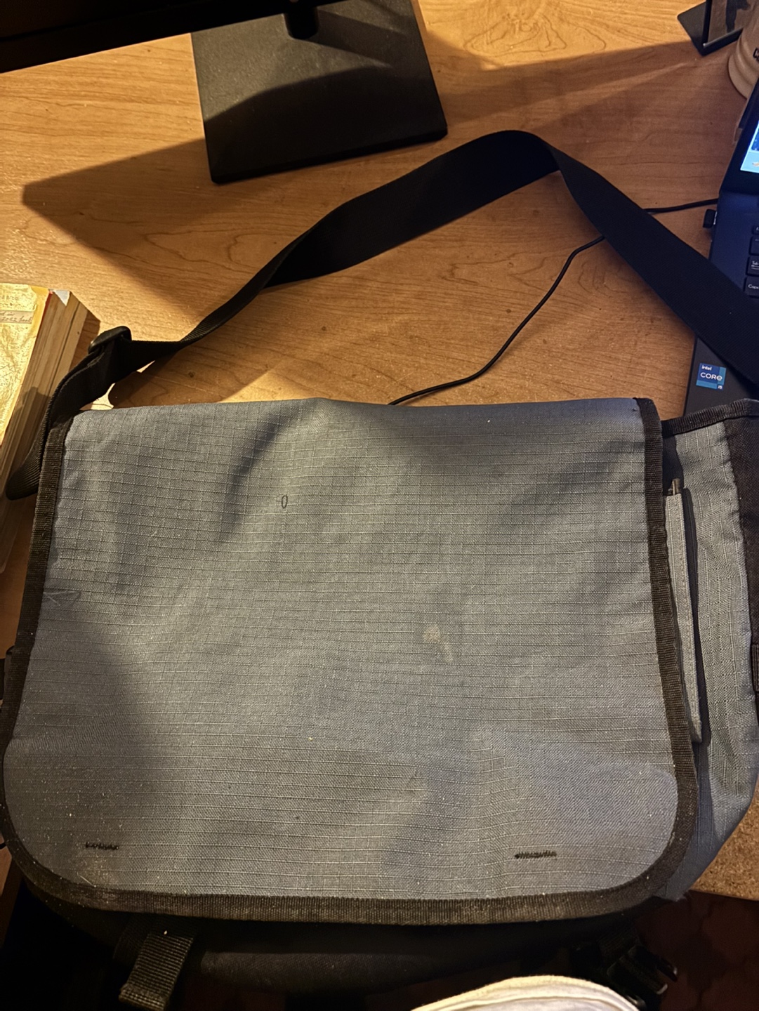 Blue Messenger Bag with Multiple Pockets - photo 2