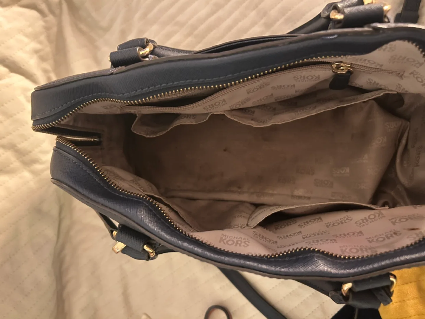 Michael Kors Navy Blue Satchel Handbag image indicator(3)