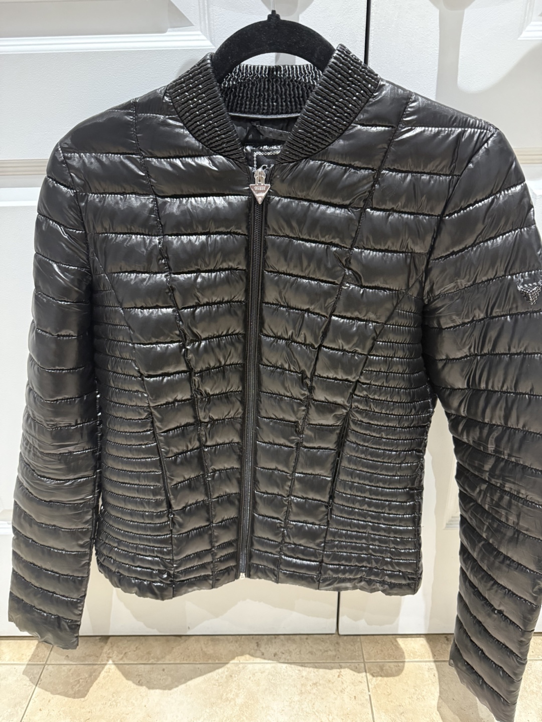 Guess Black Quilted Puffer Jacket