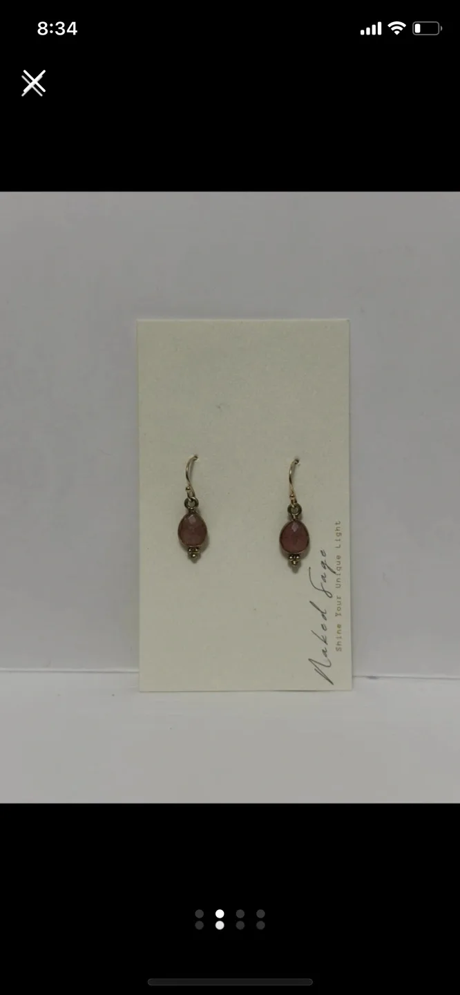 BNWT Naked Sage Cranberry Quartz Earrings image indicator(2)
