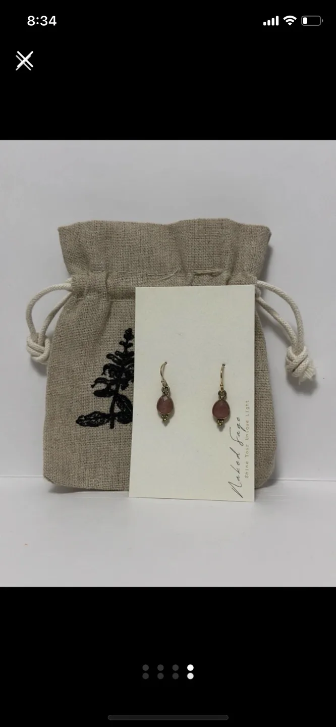 BNWT Naked Sage Cranberry Quartz Earrings image indicator(4)