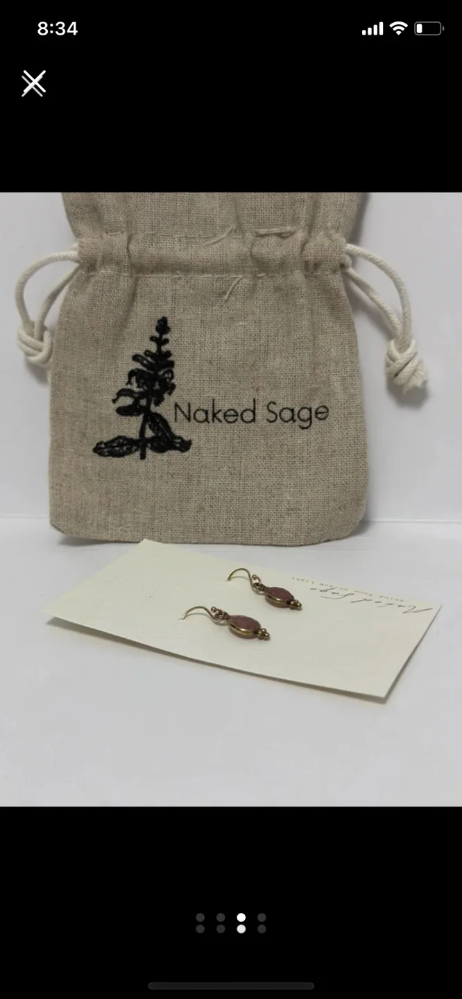 BNWT Naked Sage Cranberry Quartz Earrings image indicator(3)
