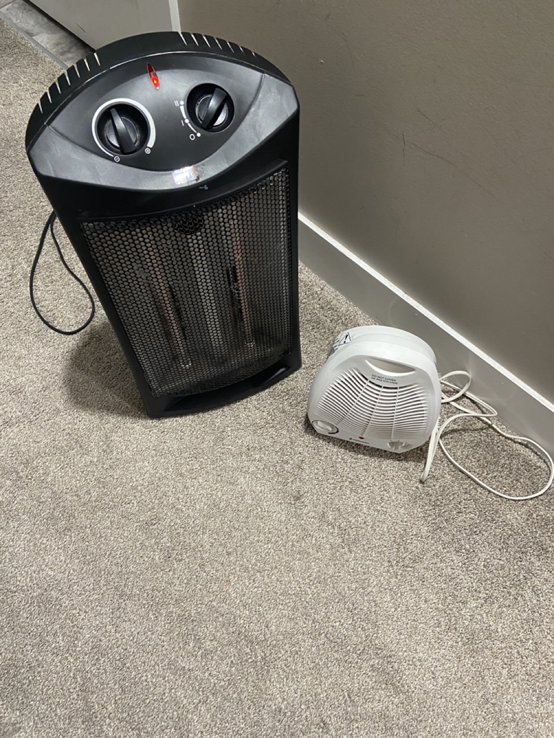 Two Electric Heaters - One Black, One White - photo 2