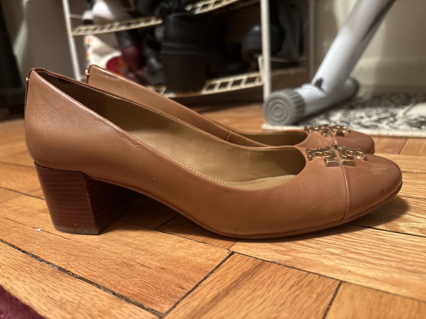Tory Burch Brown Leather Block Heel Pumps - Size 7.5 - photo 2