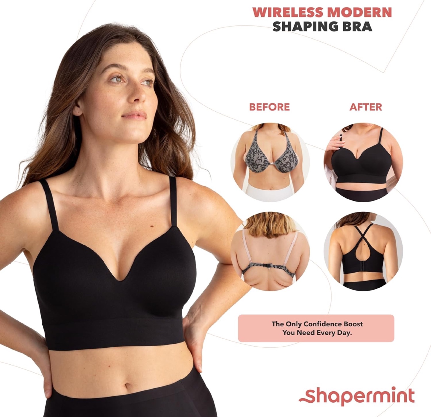 NEW! Beige Shapermint Supportive Comfort Wireless Shaping Bra - photo 5