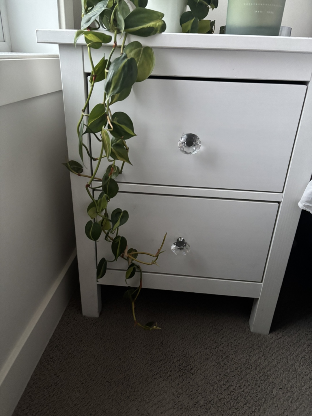 Pair -2 White Two-Drawer Nightstands