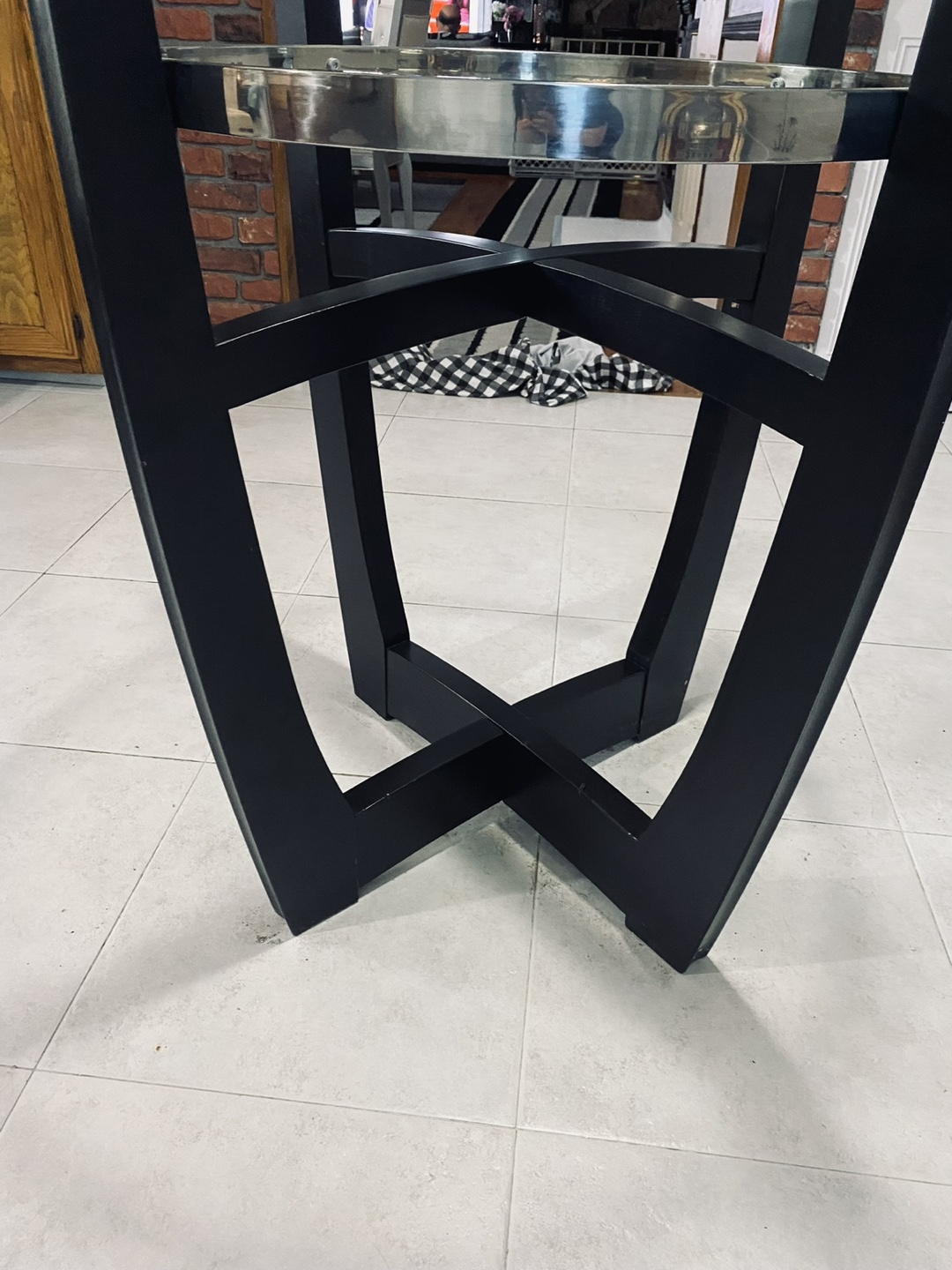 Glass-top Kitchen Table with Four counter height Chair - photo 2