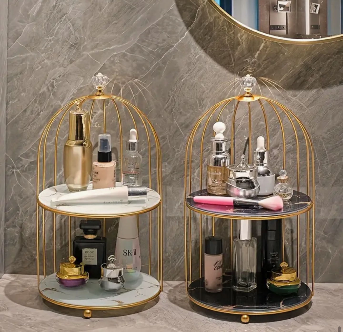 Two-Tiered Makeup/ bathroom organizer or home decor