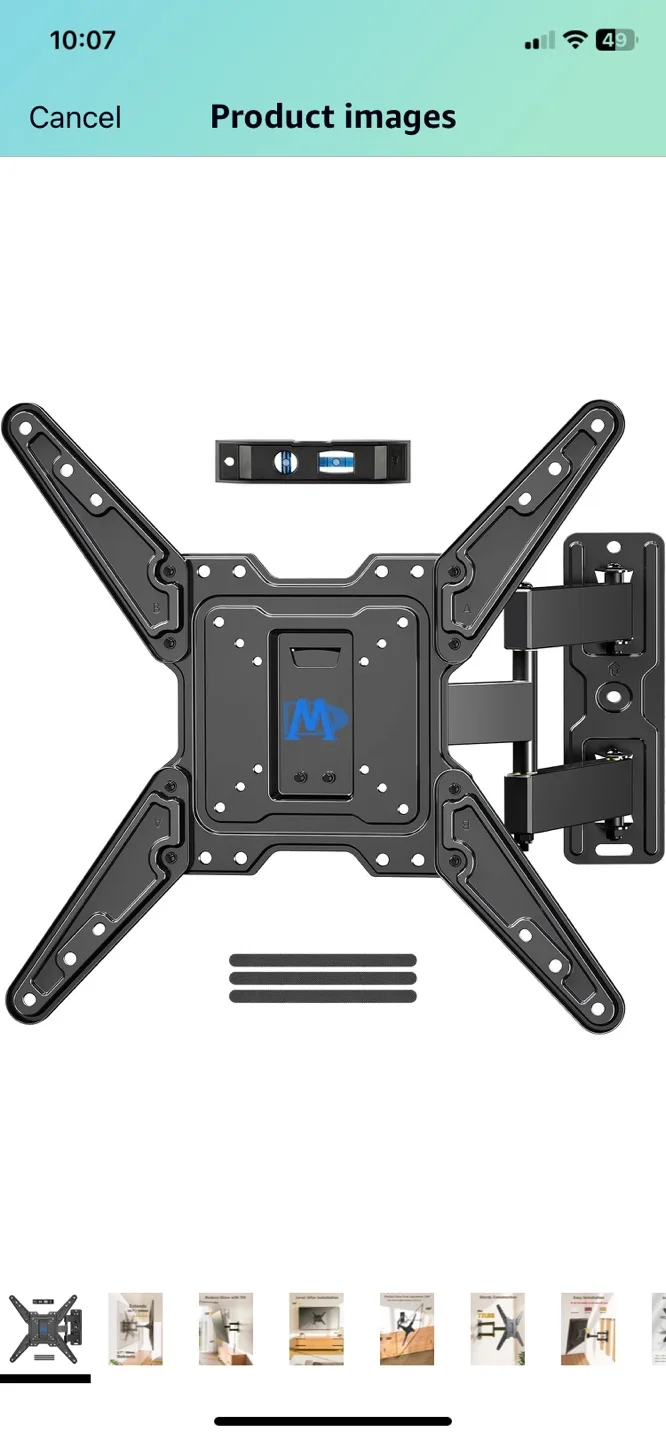 Full-Motion TV Wall Mount - Supports up to 77 lbs image indicator(2)