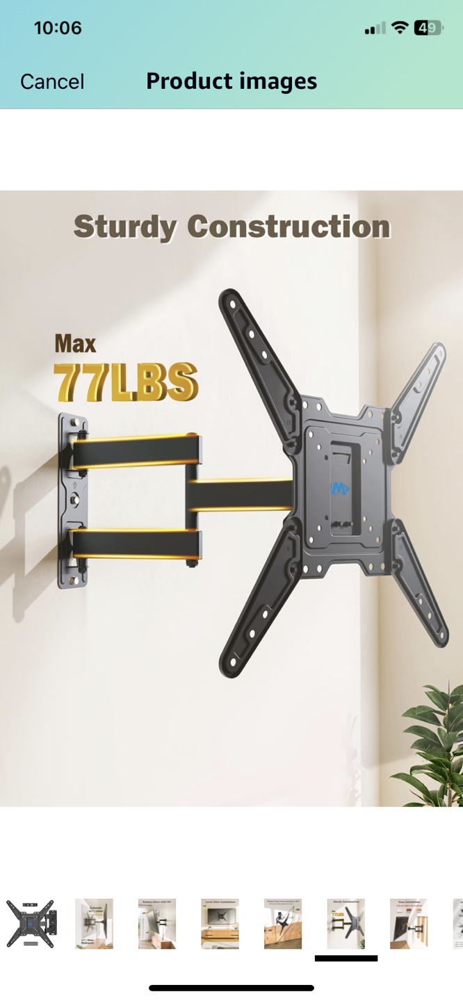 Full-Motion TV Wall Mount - Supports up to 77 lbs - photo 5