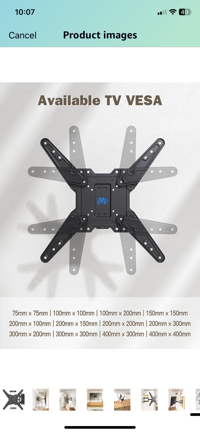 Full-Motion TV Wall Mount - Supports up to 77 lbs - photo 3