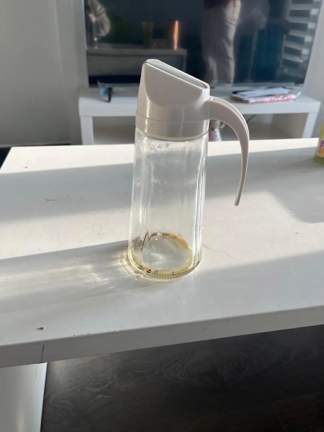 Vintage Glass Oil Dispenser with White Lid thumbnail