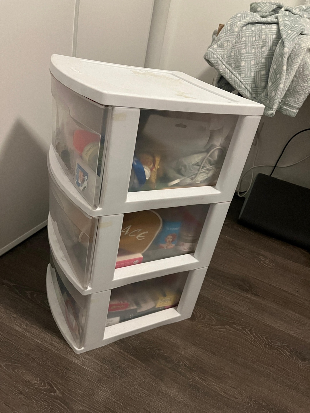 Three-Drawer Plastic Storage Unit