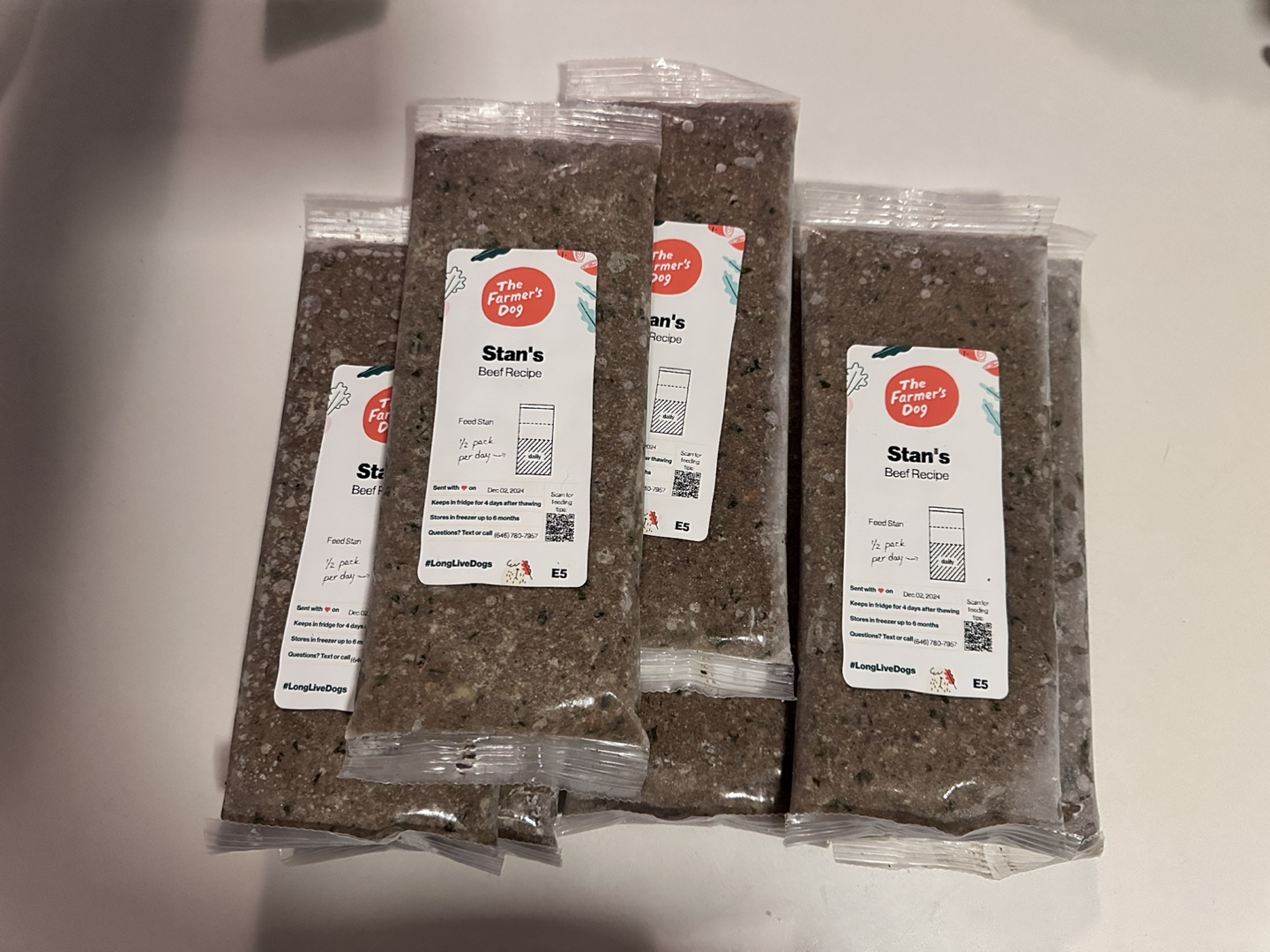 Farmers Dog Frozen Dog Food. Beef Recipe (5 packs) 💚