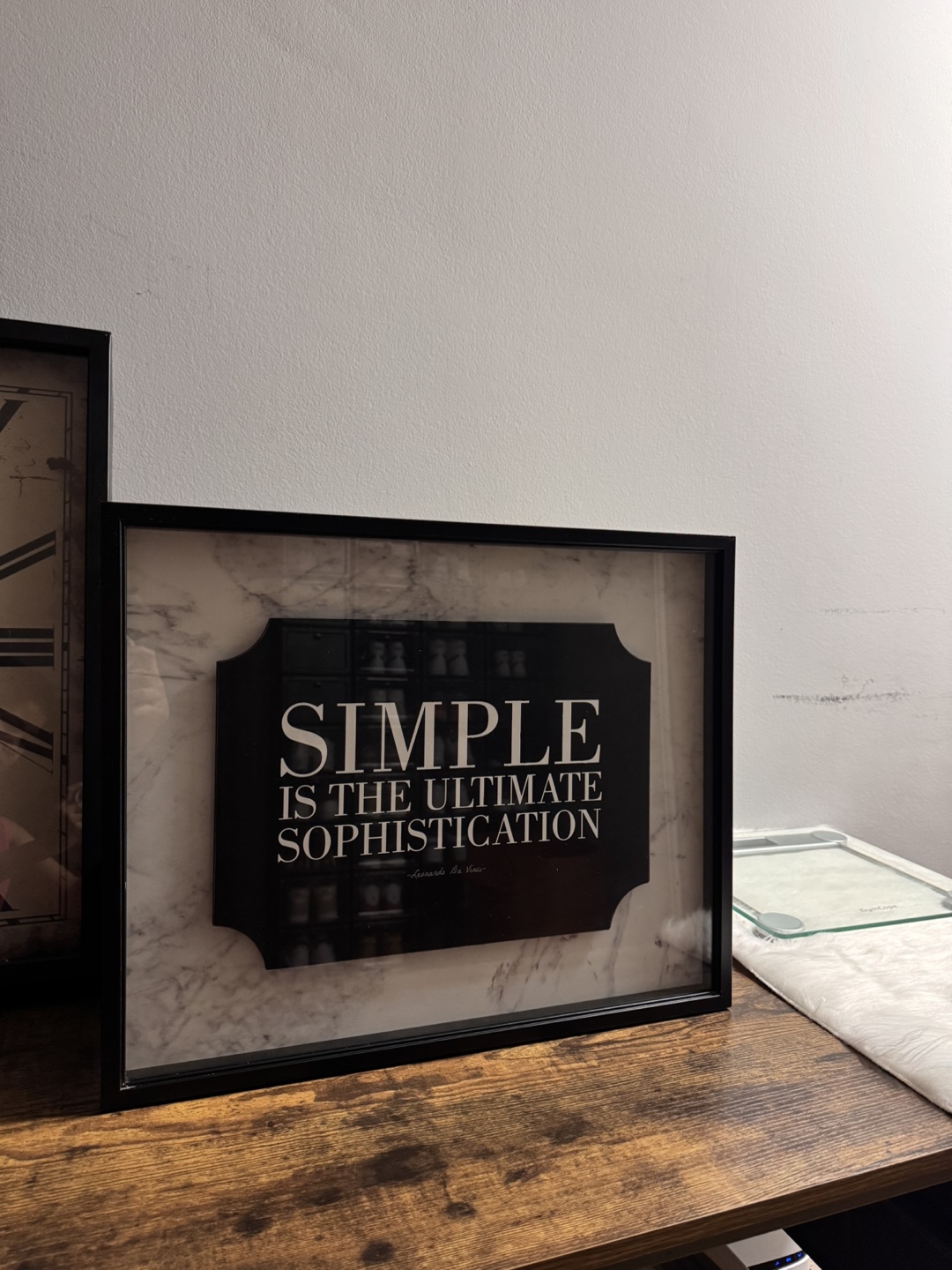 Framed inspirational quote décor