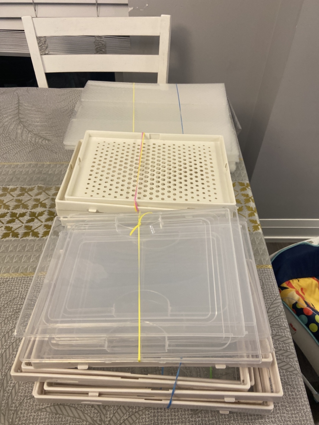 Stackable Plastic Storage Trays with Lids - photo 2