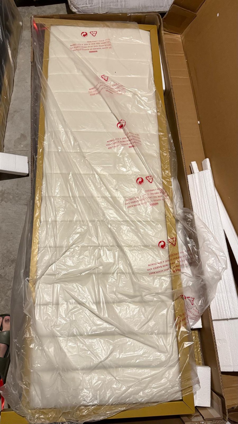 Brand New Gold Metal Full Bed Frame with Upholstered Headboard - photo 3
