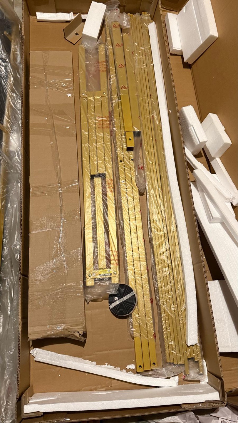 Brand New Gold Metal Full Bed Frame with Upholstered Headboard - photo 5