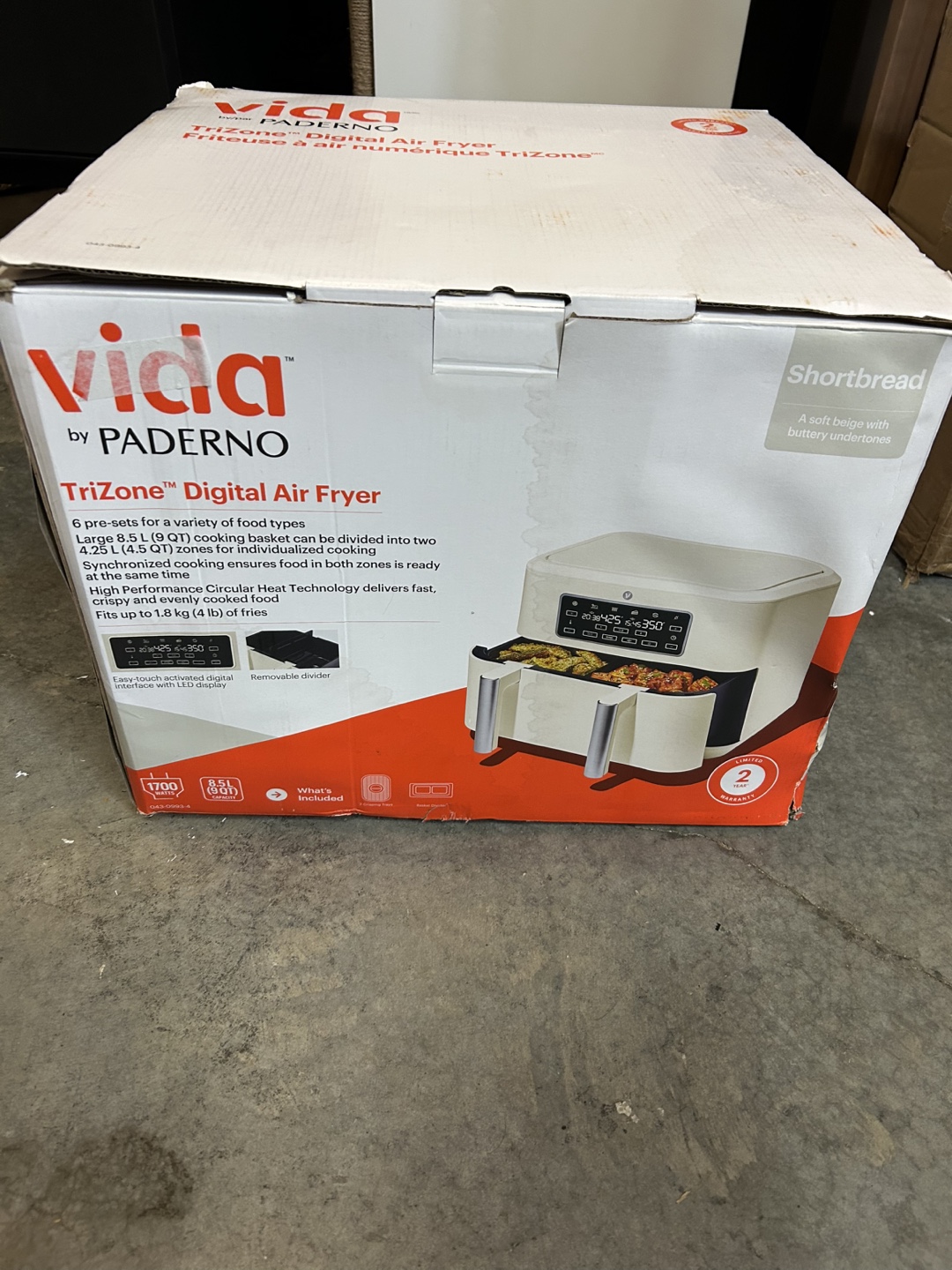 Paderno Vida TriZone Digital Air Fryer - New in Box
