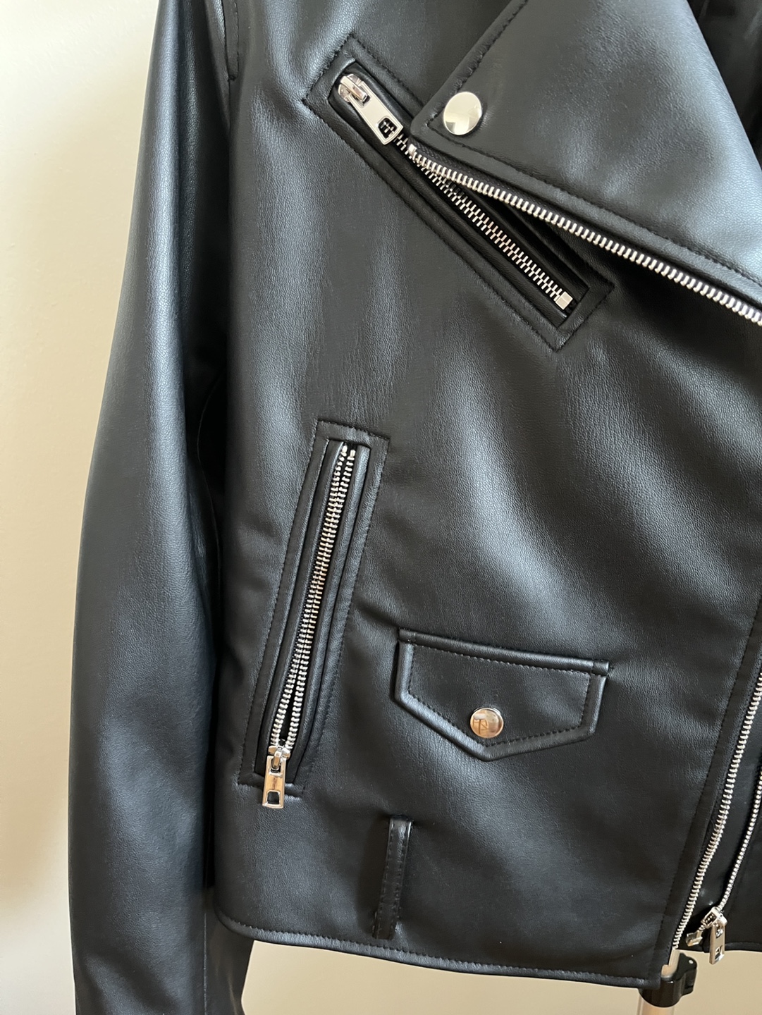 ZARA Biker Leather Jacket (Black) - photo 3