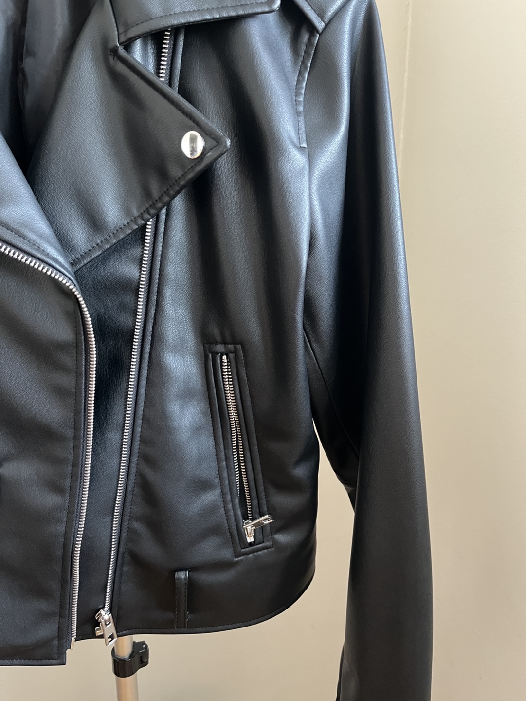 ZARA Biker Leather Jacket (Black) - photo 2