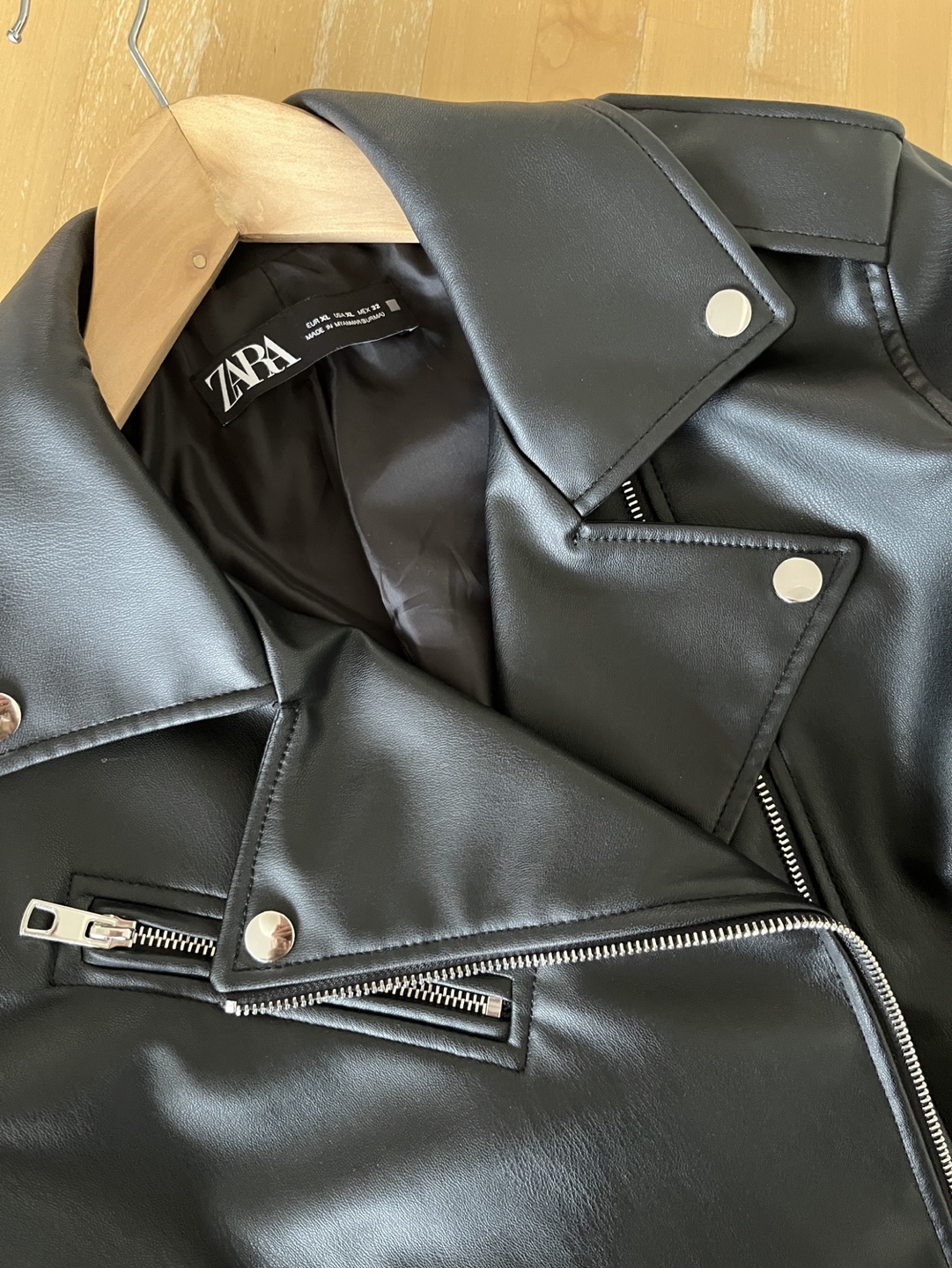ZARA Biker Leather Jacket (Black) - photo 5