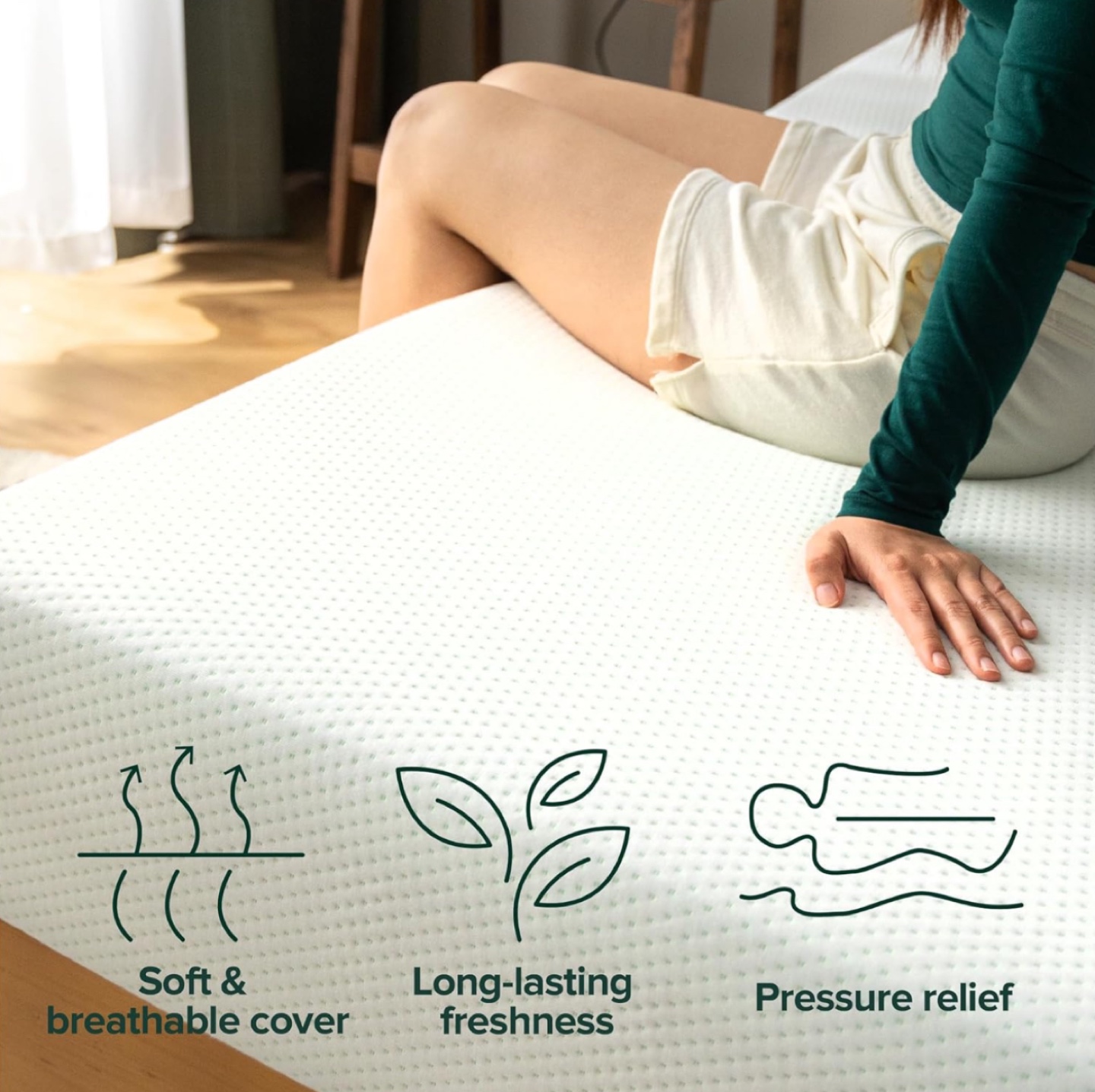 Zinus 6 Inch Green Tea Memory Foam Mattress