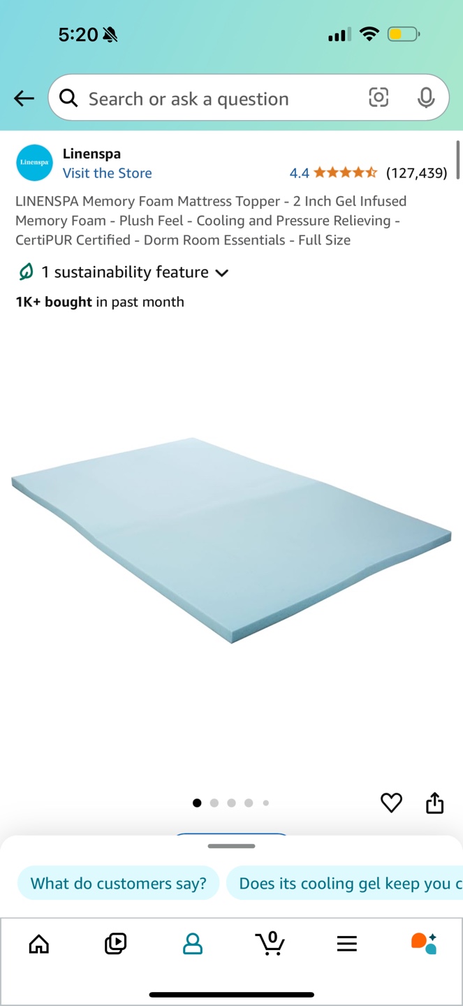 Memory Foam Mattress Topper 💚