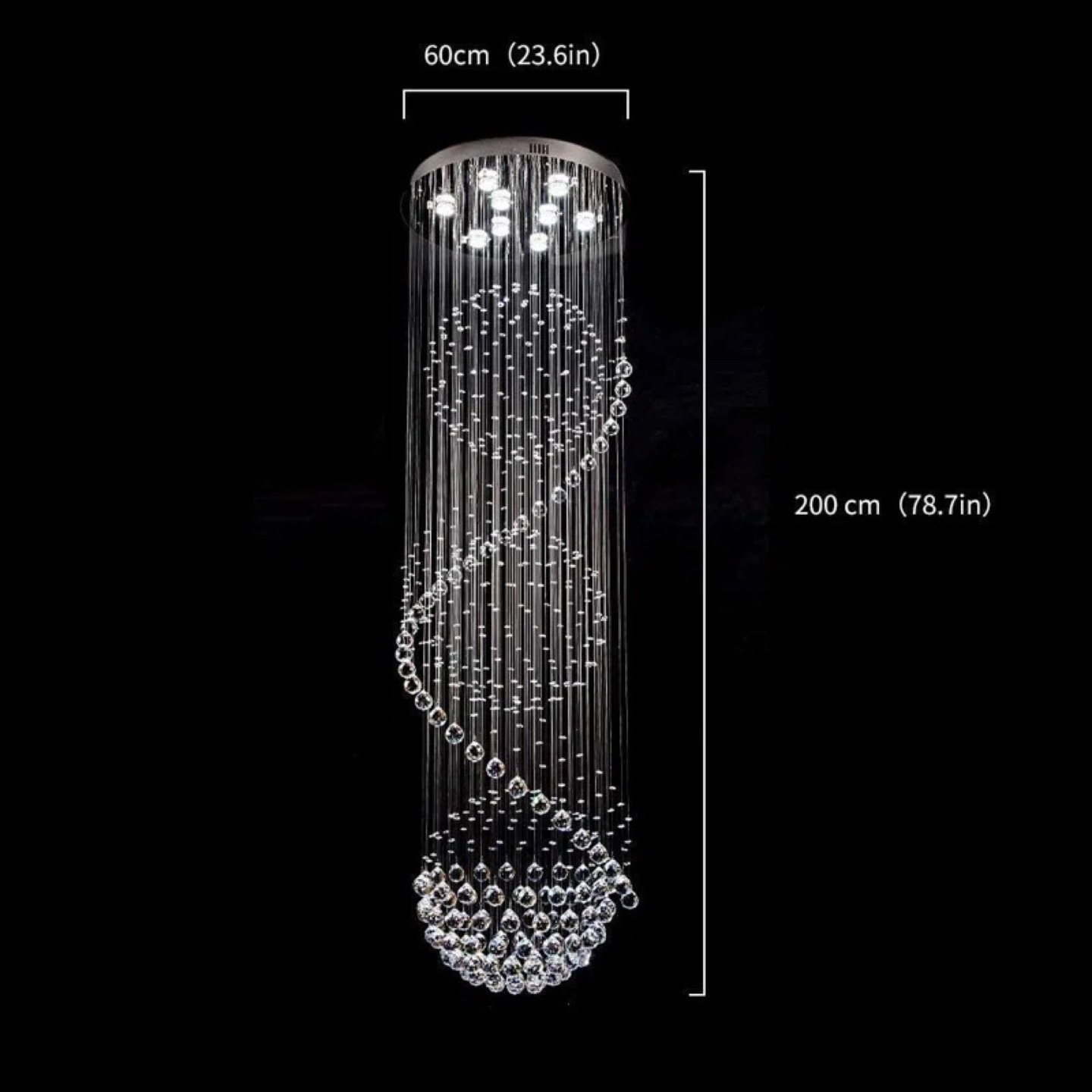 Stunning Crystal Spiral Chandelier - photo 3