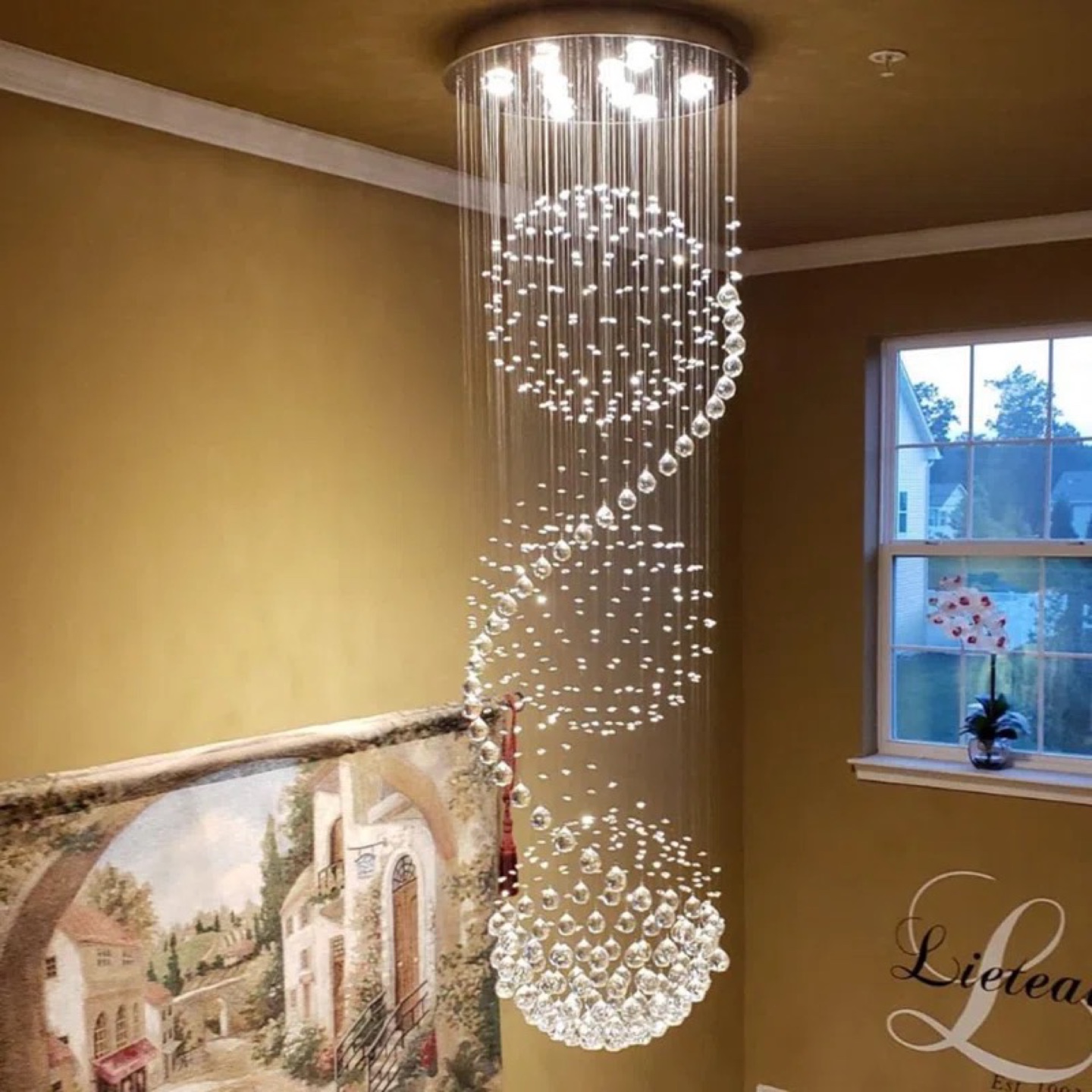 Stunning Crystal Spiral Chandelier - photo 2