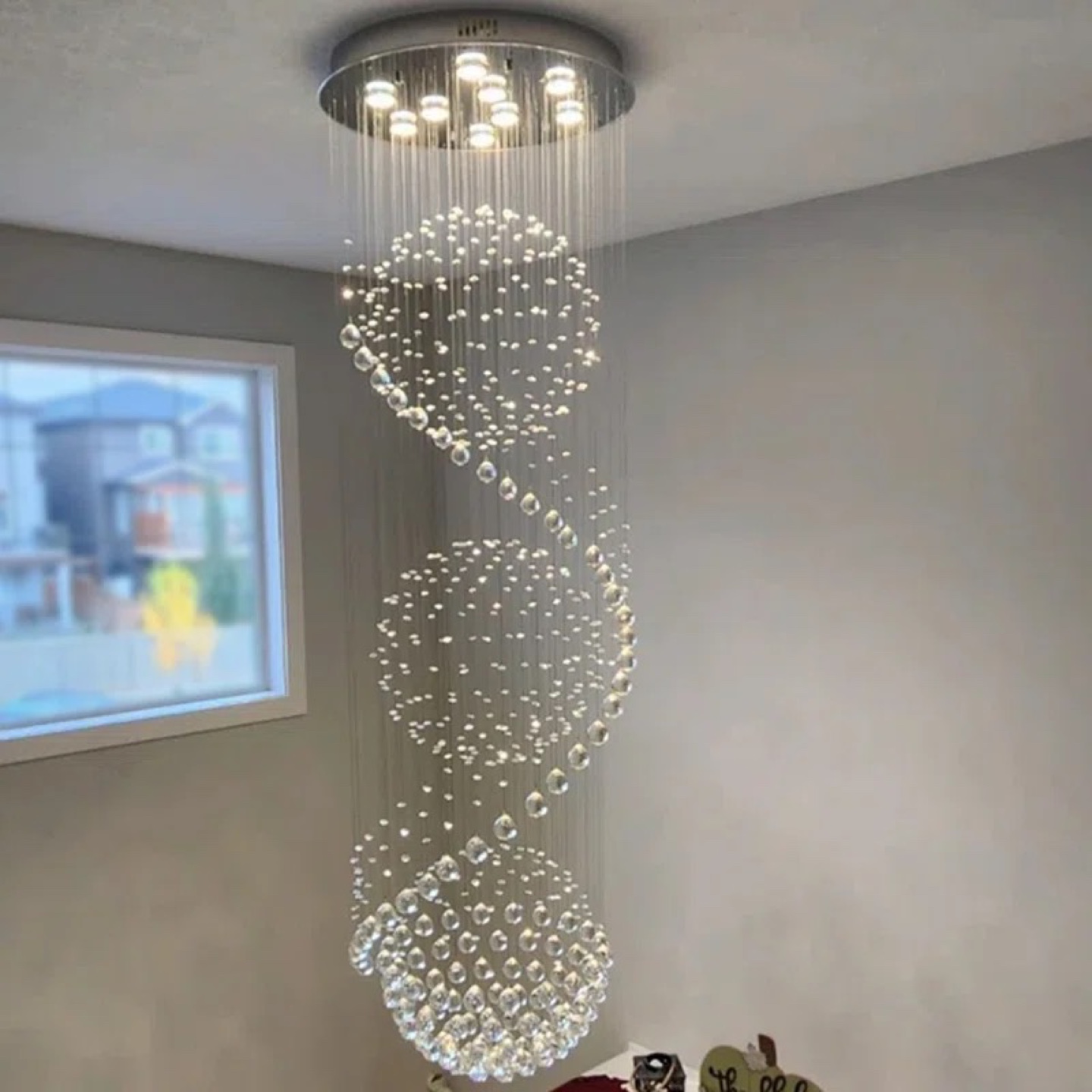 Stunning Crystal Spiral Chandelier - photo 4