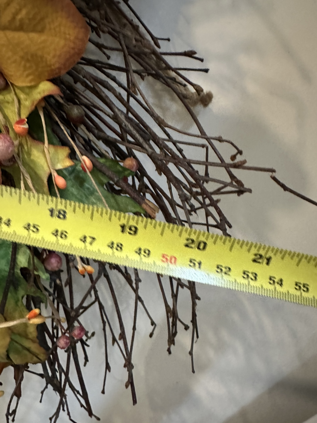 Autumnal Twig Wreath with Berries and Pinecones - photo 3