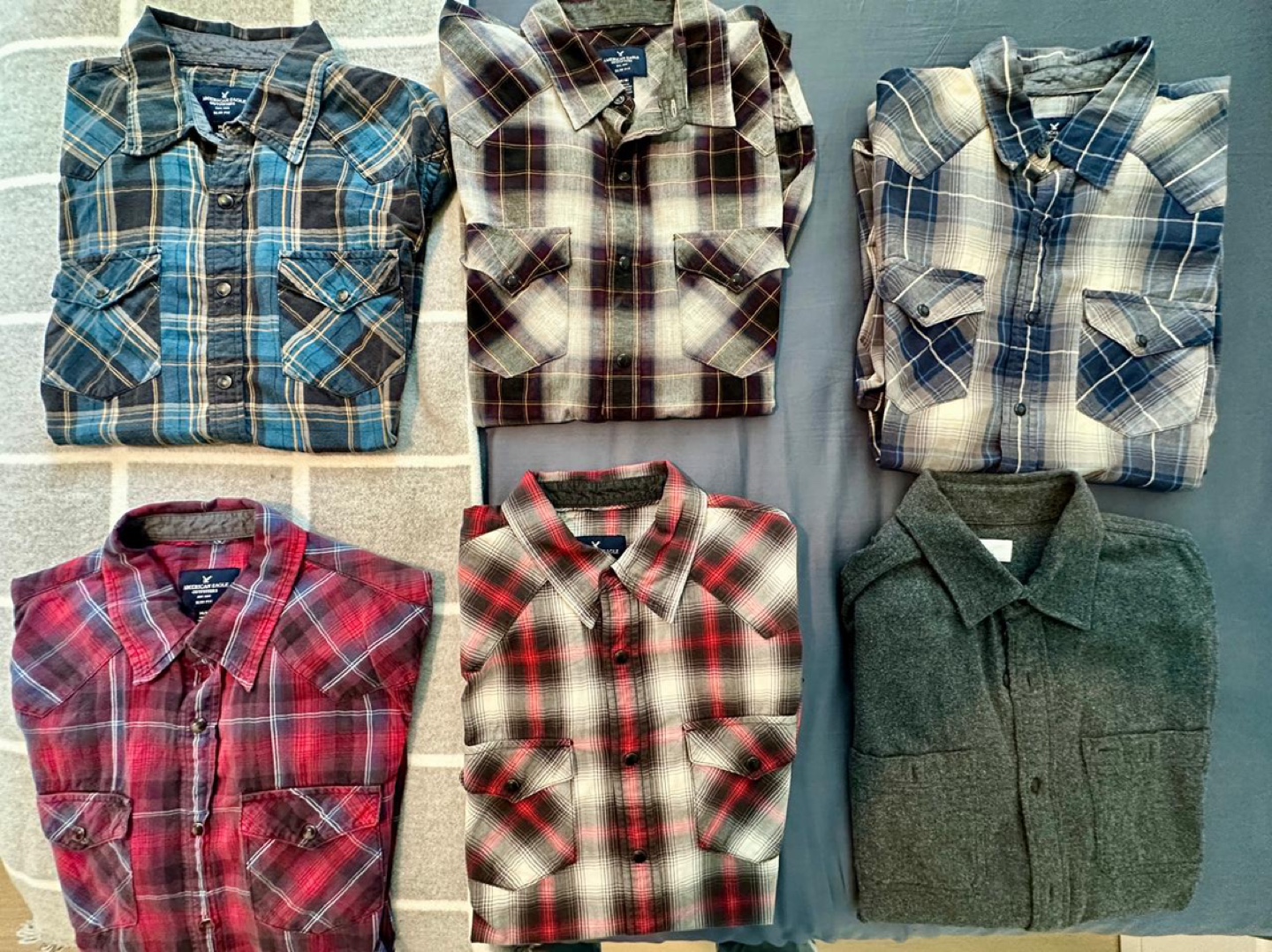 Six Men's Flannel Shirts