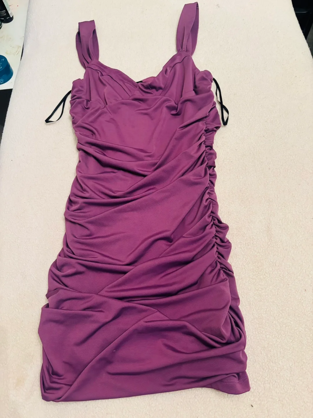 Purple Ruched Mini Dress thumbnail
