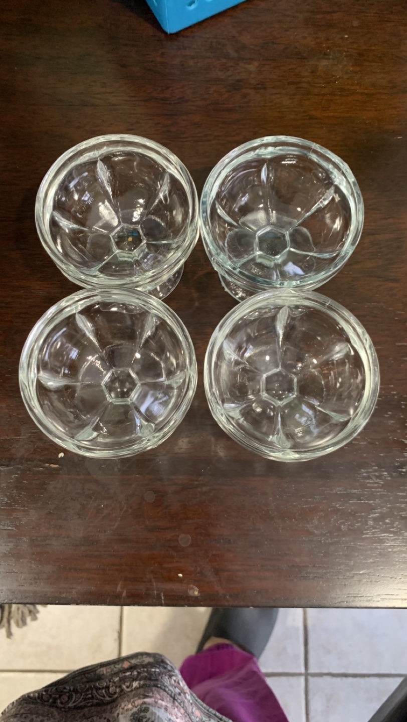 Set of Four Vintage Glass Dessert Dishes