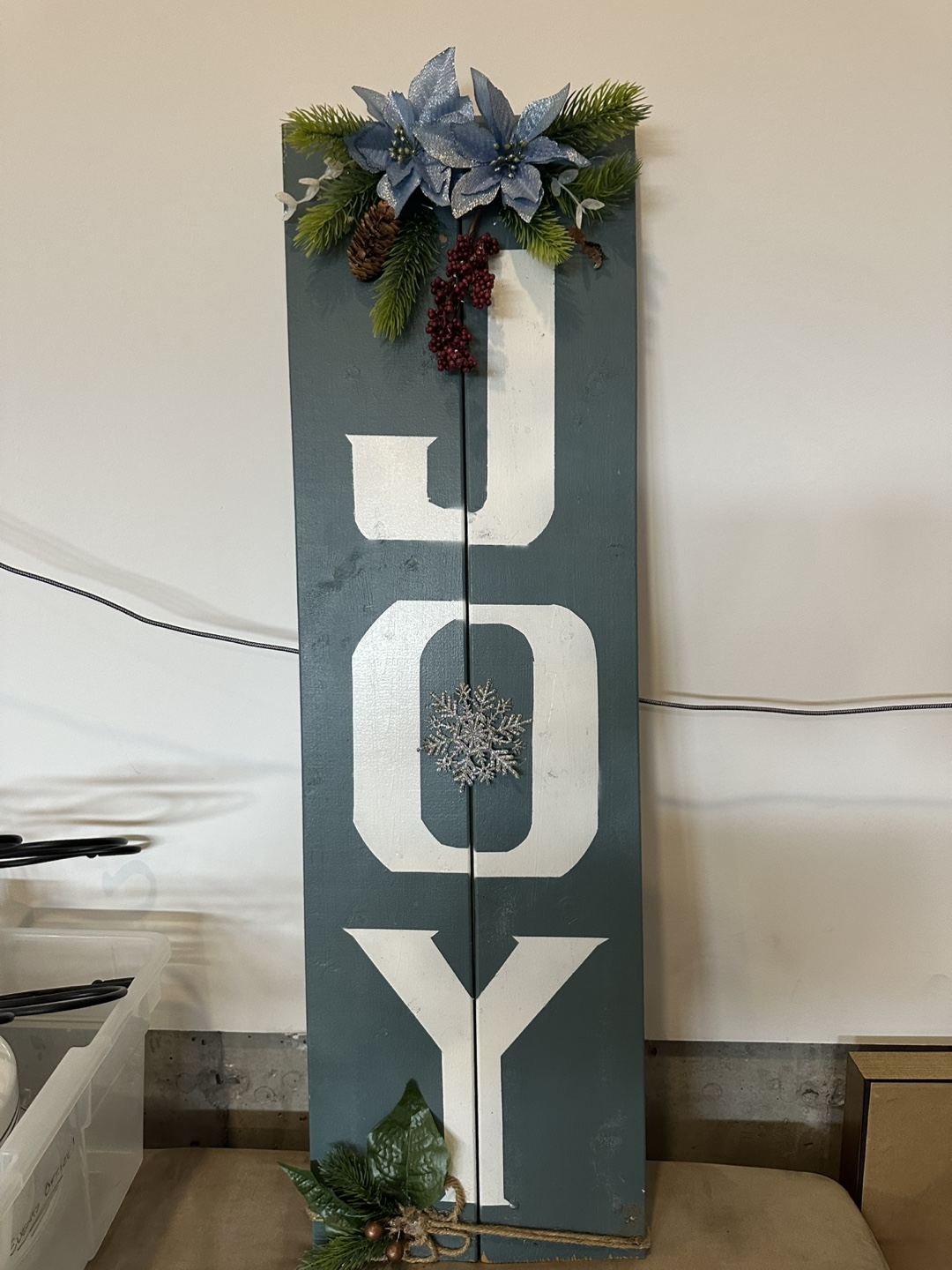 JOY Christmas Sign - Wooden Farmhouse Decor