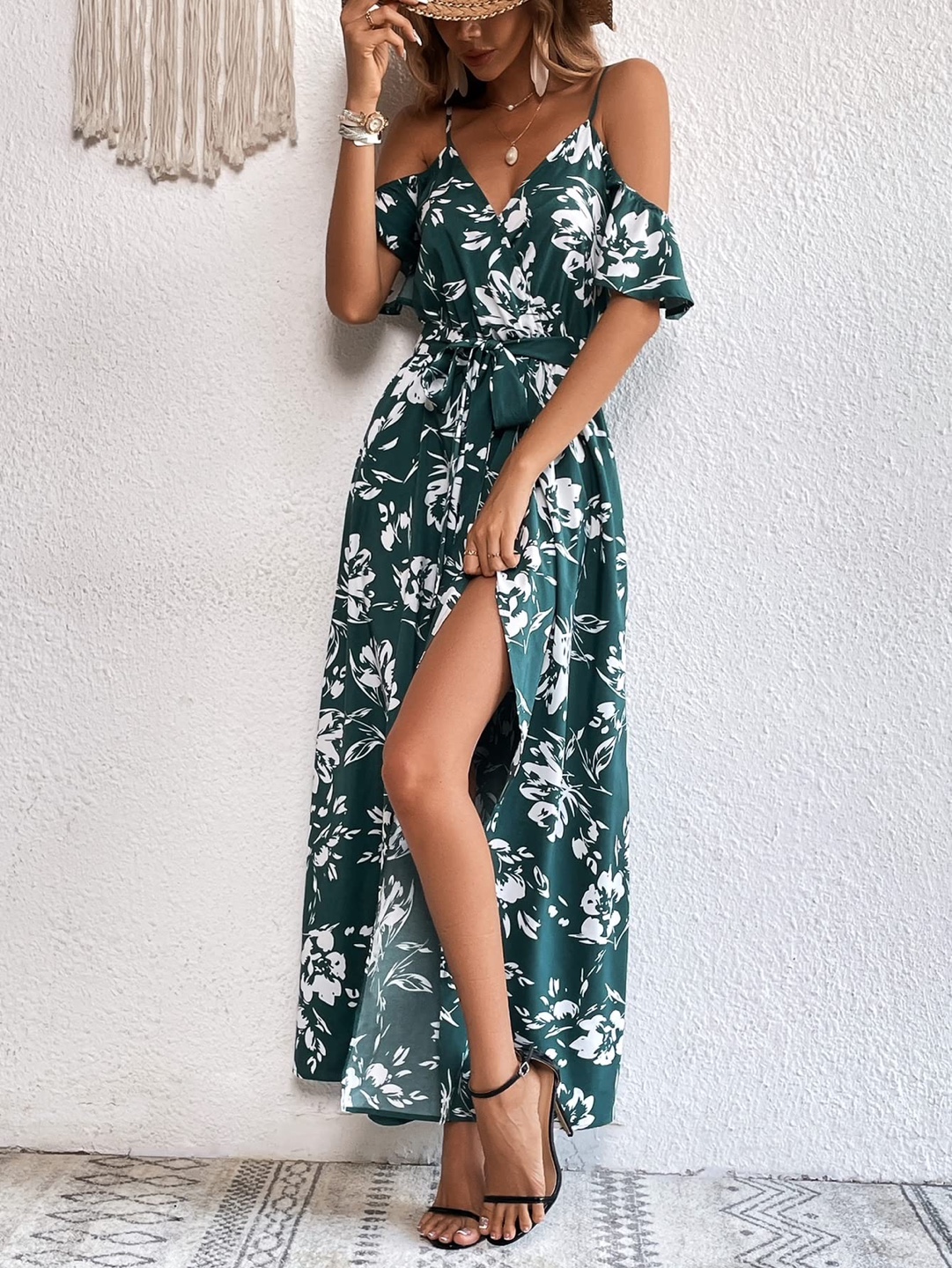Green Floral Maxi Dress