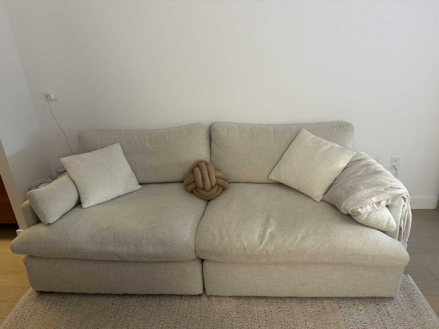 Beige Linen Modular Couch