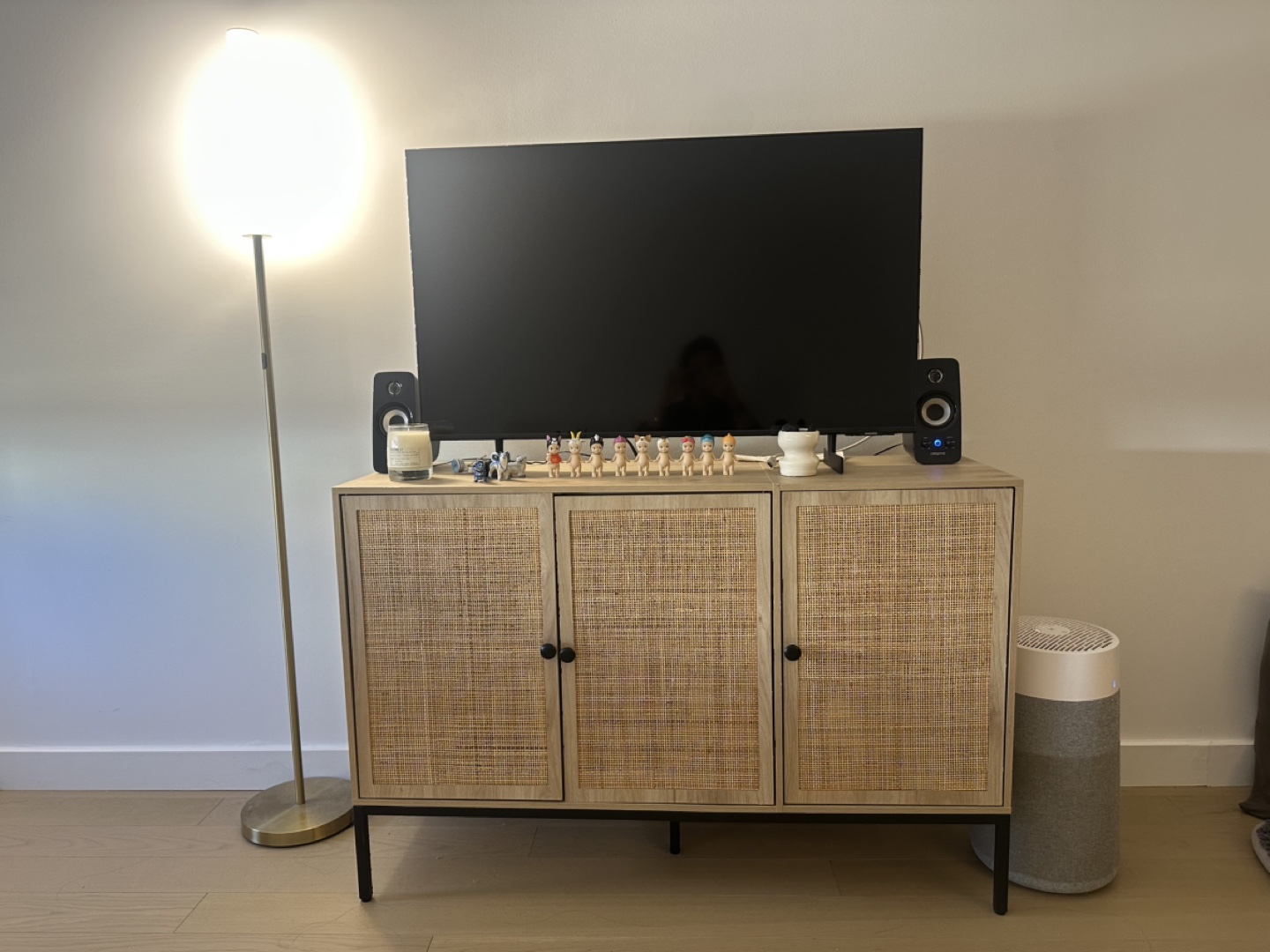 Mid-Century Modern Rattan Cabinet