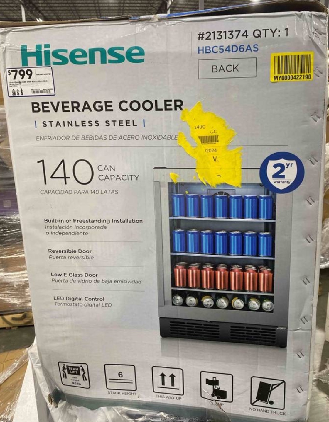 Hisense 164-Can Beverage Cooler - Stainless Steel - photo 3